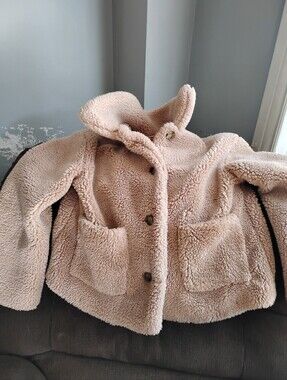 Everly Plush Sherpa Kids Jacket - Beige